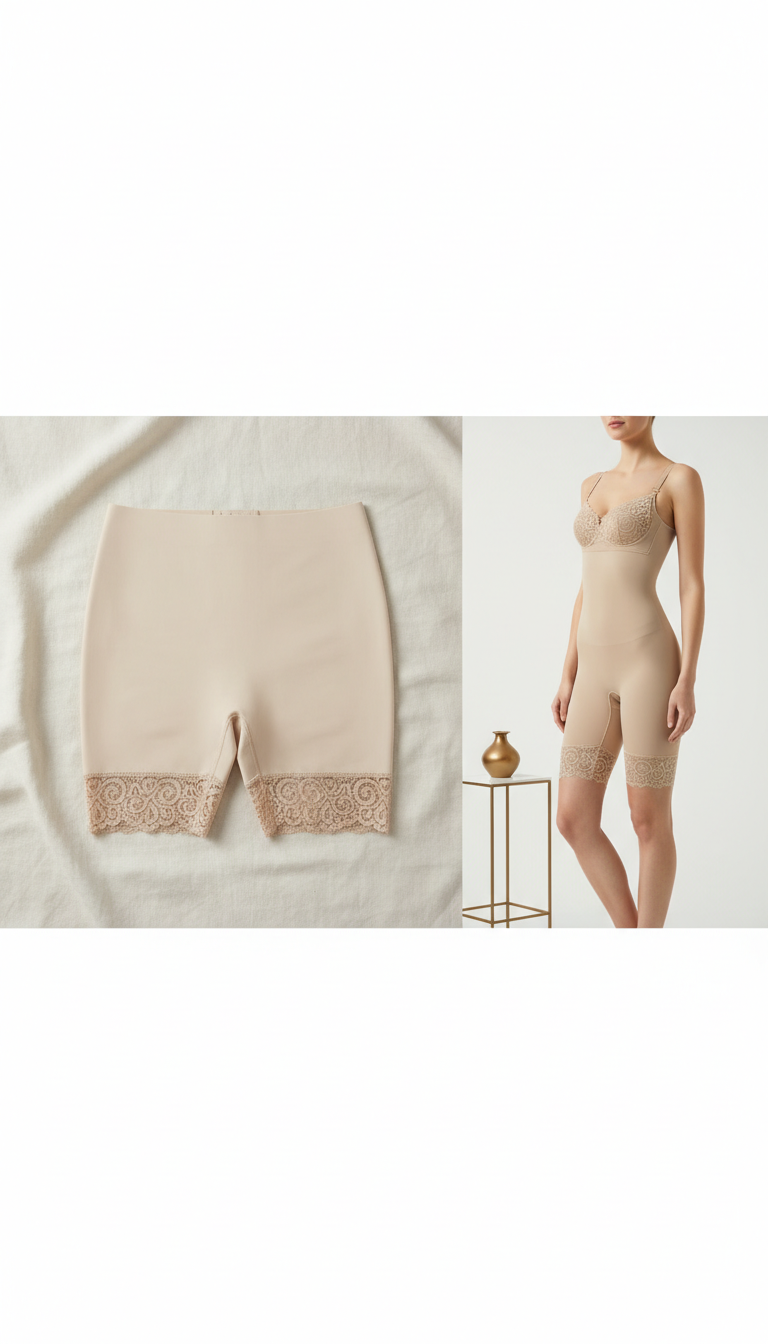 Shaping Shorts With Lace Trim Detail